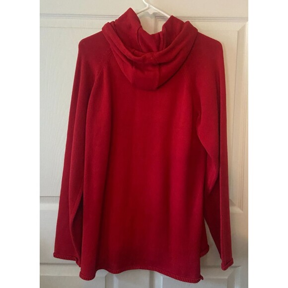 Nebraska Cornhuskers Women XL Red White Cotton Knit Sweater Hoodie - Picture 3 of 7